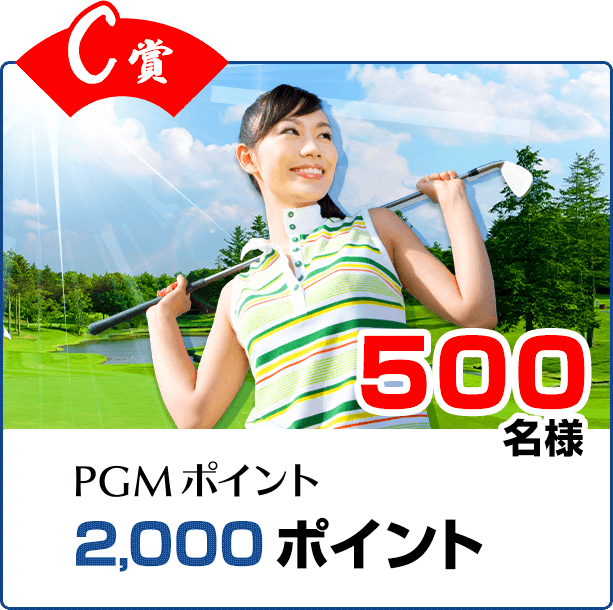 【C賞】PGMポイント 2,000ポイント 500名様
