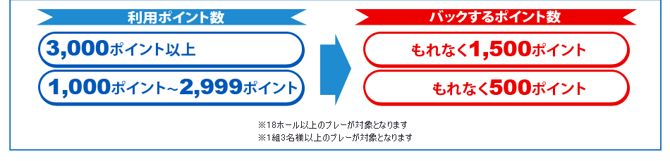 利用ポイント数→バックするポイント数