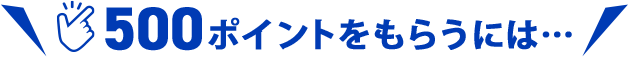 500ptもらうには