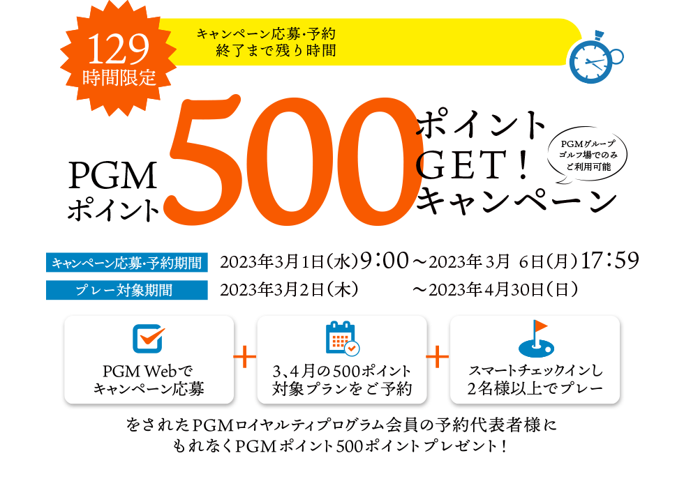129時間限定！500ポイントGET！キャンペーン