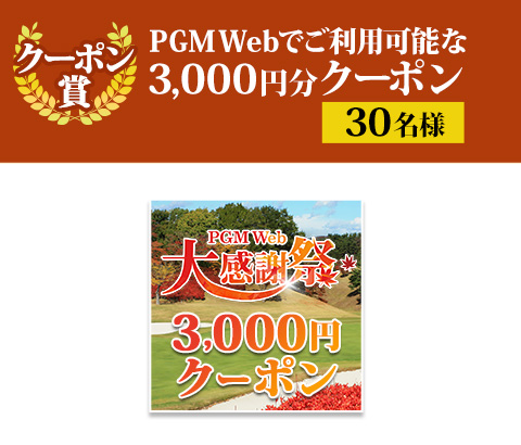 PGM Webでご利用可能な3,000円分クーポン