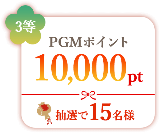 3等 PGMポイント10,000pt 抽選で15名様