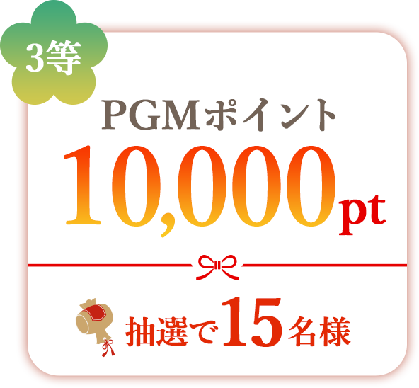 3等 PGMポイント10,000pt 抽選で15名様